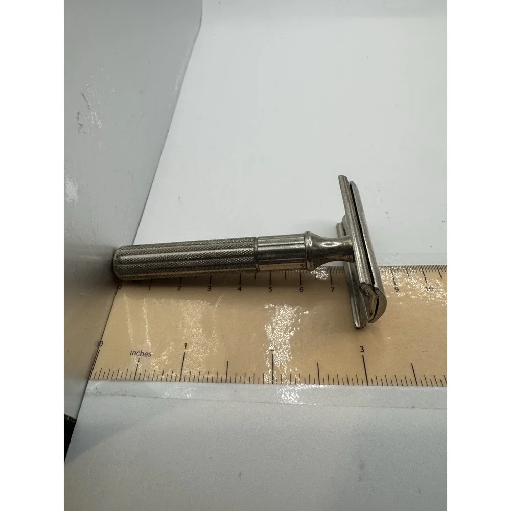 Vintage Gillette Fat Handle Tech Safety Razor‎ Made in USA Double Edge DE Razor